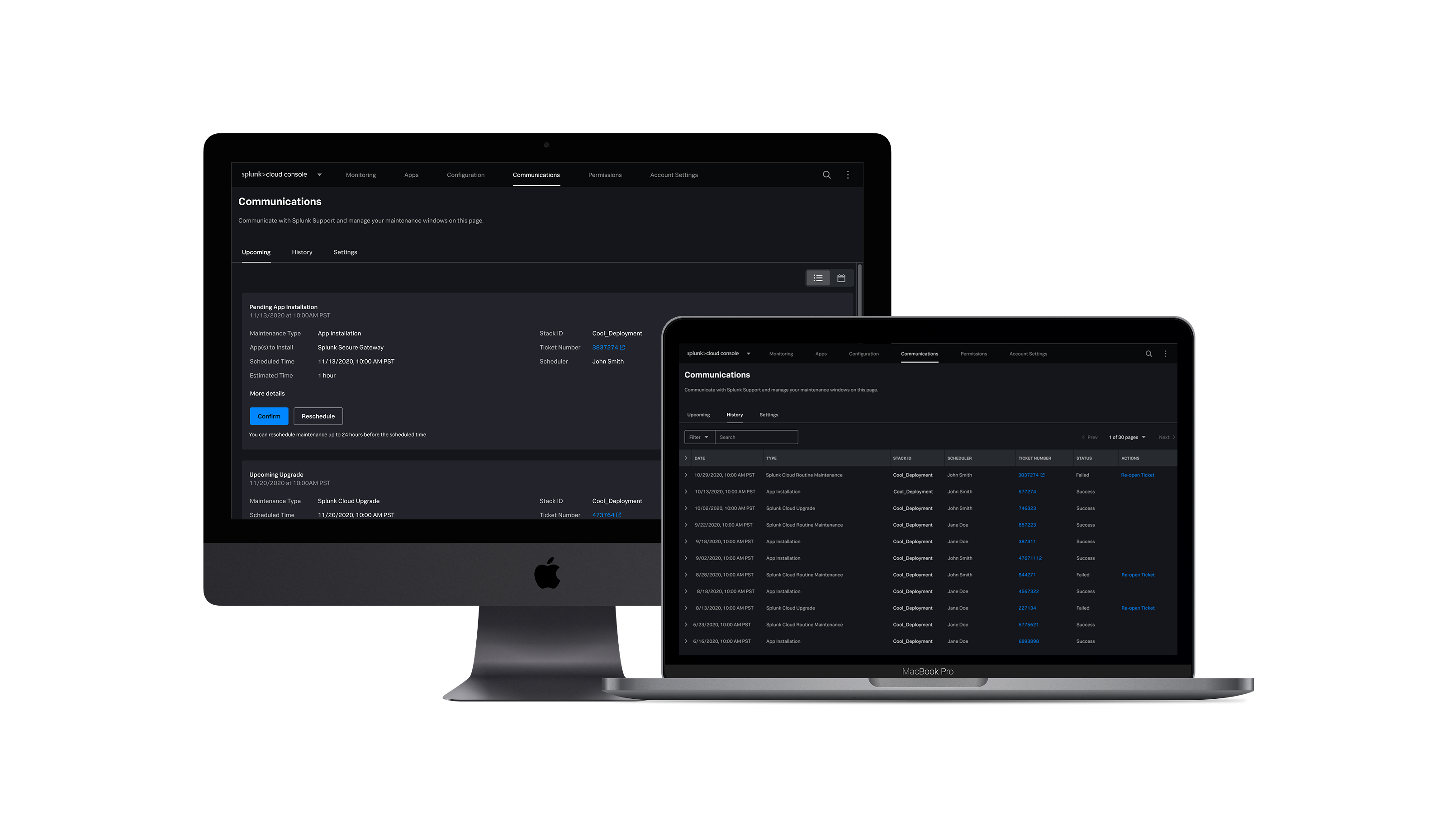 Splunk Maintenance Windows admin interface