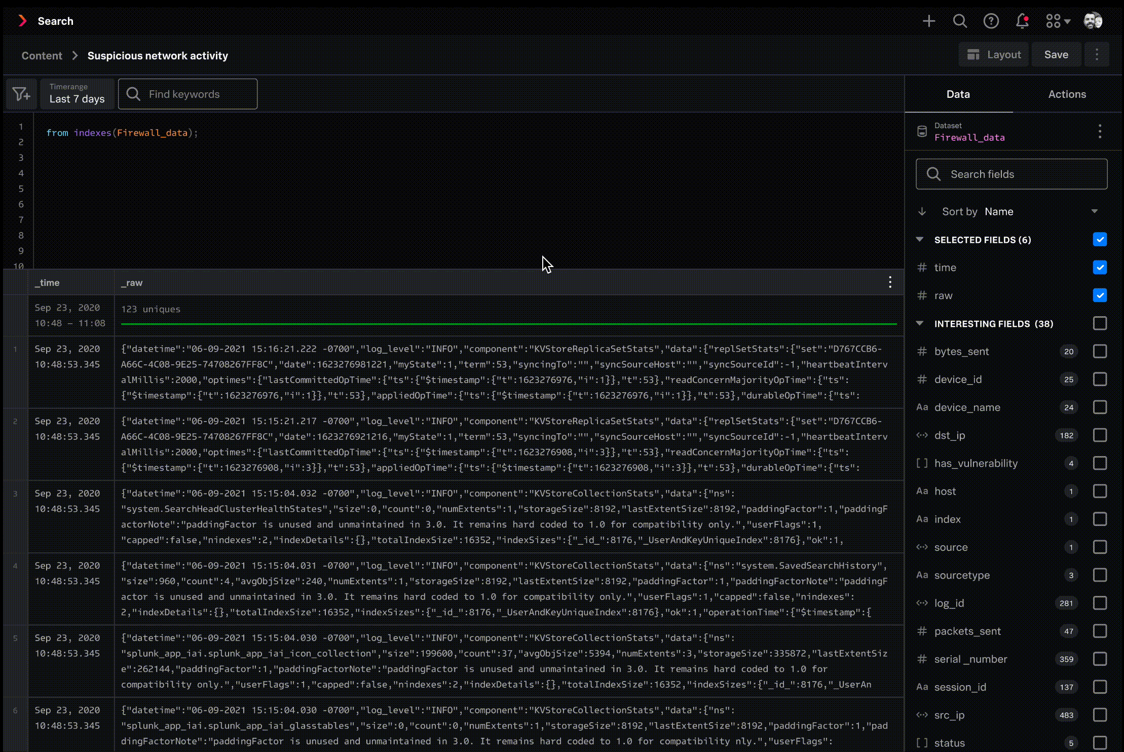 Final prototype — click-through of the raw data exploration workflow